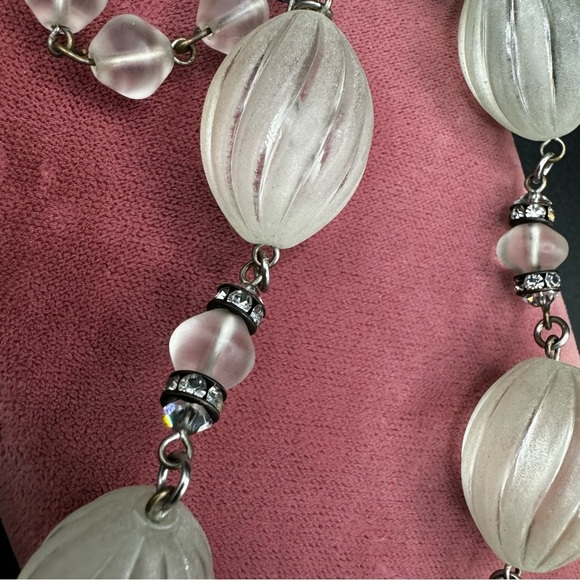 Frosted Lucite Beaded Necklace - Only Necklace - Picture 6 of 7